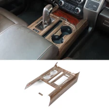 Gear Shift Cup Holder Panel Frame Cover Trim For Ford F150 2015-2020 Wood Grain