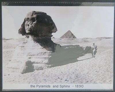 Egypt   Pyramids   Sphinx   reprint of an old photograph   24.9 cm x 18.5 cm