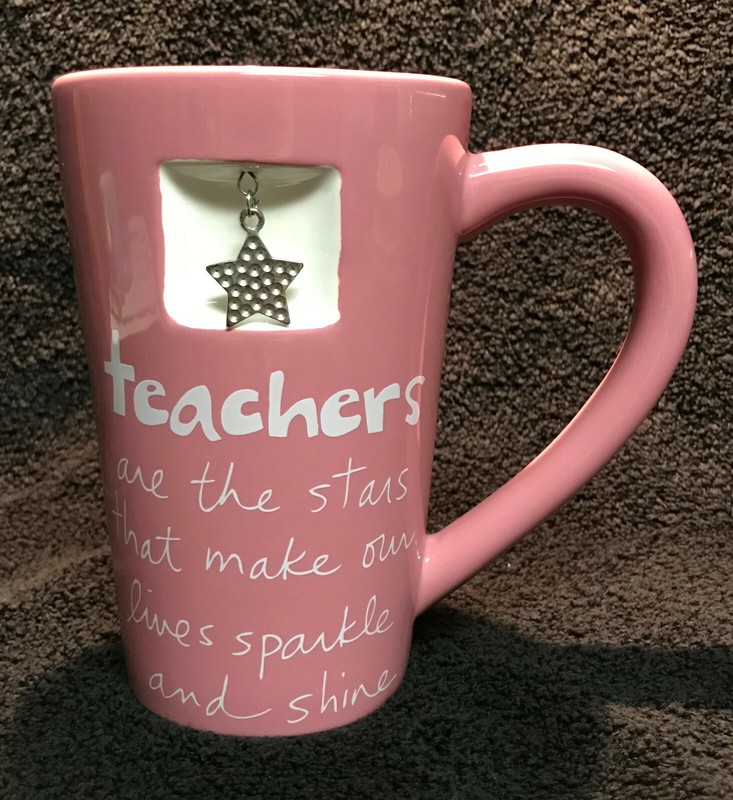 TALL TEACHER COFFEE/TEA MUG Sandra Magsamen "Teachers are the Stars" latte