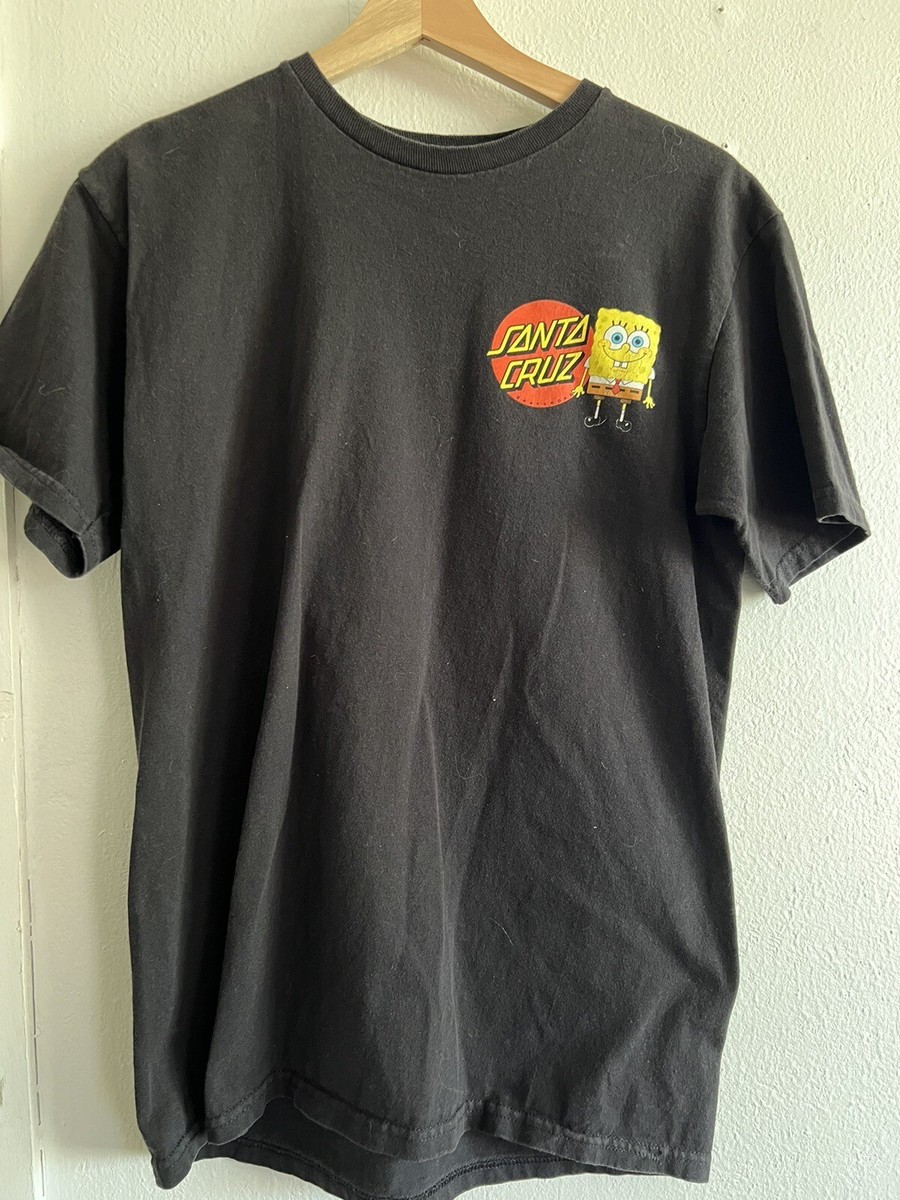 SANTA CRUZ Shirt Adult Small Black SPONGEBOB SQUAREPANTS Collab