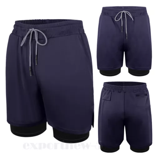 Men's Sports Training Running Bodybuilding Workout Fitness Shorts Gym Pants Run - Picture 18 of 23