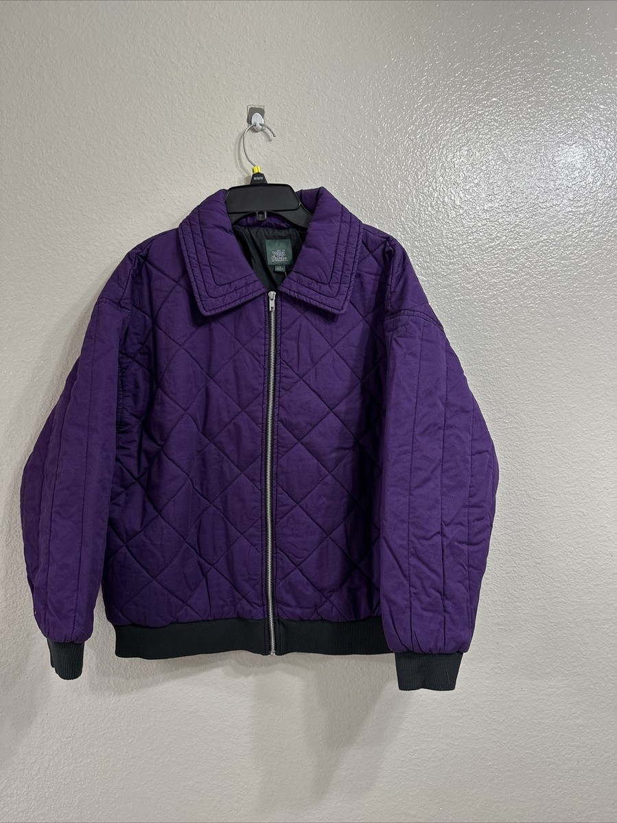 ⚡️Wild Fable Women's Woven Quilted Bomber Jacket Purple Size M