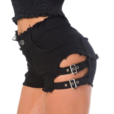 Femme Déchiré Jeans Short Effilochée Mini Sexy Chaud Pantalon Taille Haute Fin - Photo 1/4