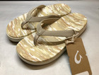 NWOT Olukai Beige & Cream Camo Flip Flops Thong Sandals Women's Size 8