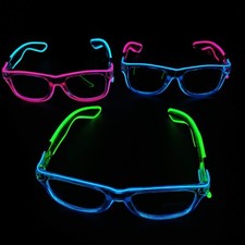 bi-color El wire neon light up glasses 3 variation to choose from rave party