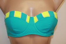 NWT Jessica Simpson Swimsuit Bikini Top Azure Strapless Underwire