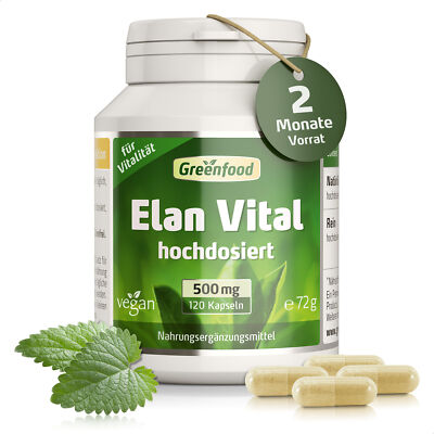 Elan Vital, 500 mg, hochdosierten, 120 Kapseln   vegan