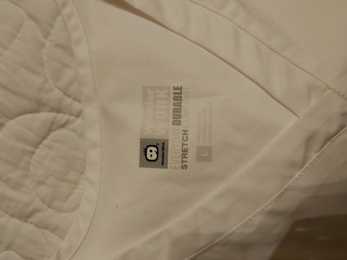 Large WonderWink wonderwork White Scrub Women's Medical V-Neck Top - Picture 8 of 8