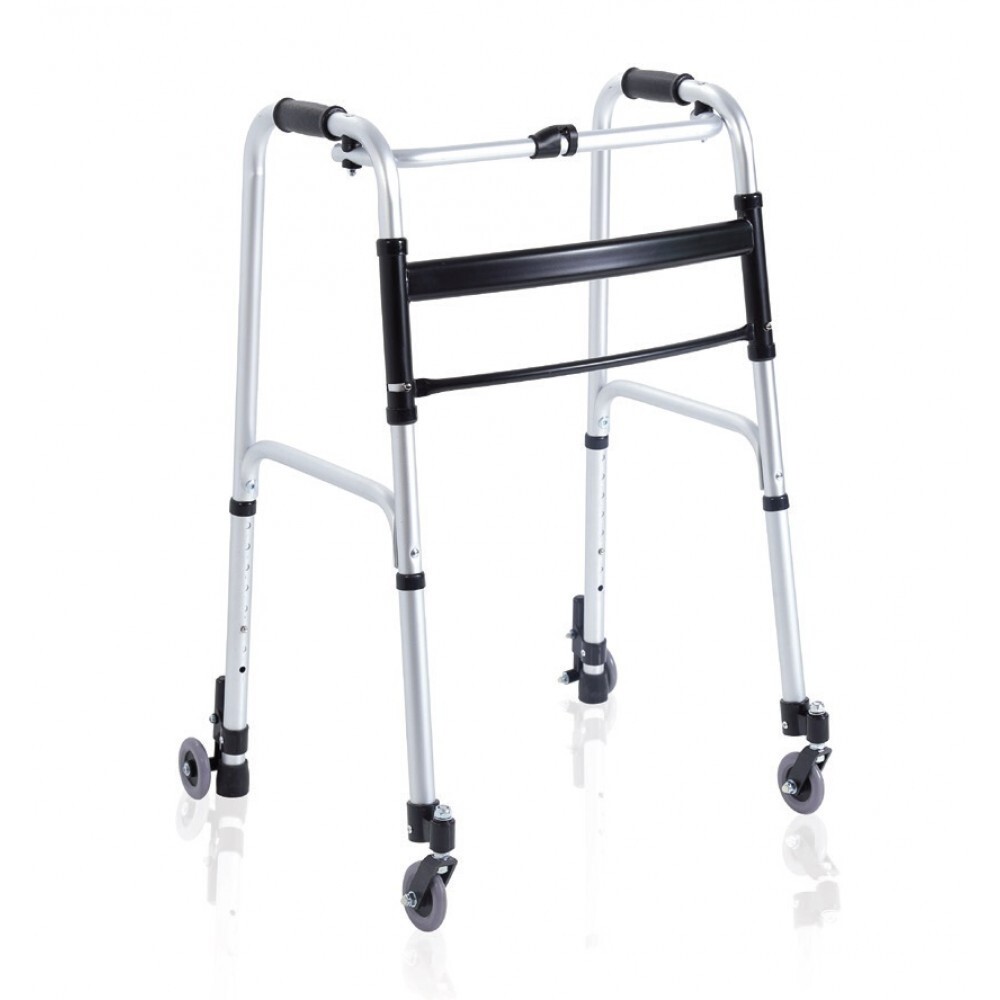 Deambulatore Girello 2 Ruote Frizionate e 2 Piroettanti per anziani e disabili