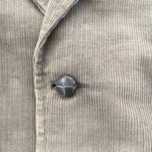 Vintage Pioneer Wear L 44 in Corduroy Jacket Ranch Gray Cotton Leather USA Made - Picture 6 of 11