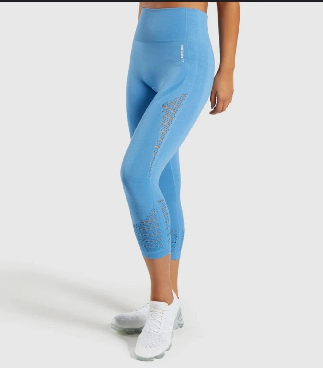 Gymshark Energy+ Seamless Cropped Leggings Blue Size XS