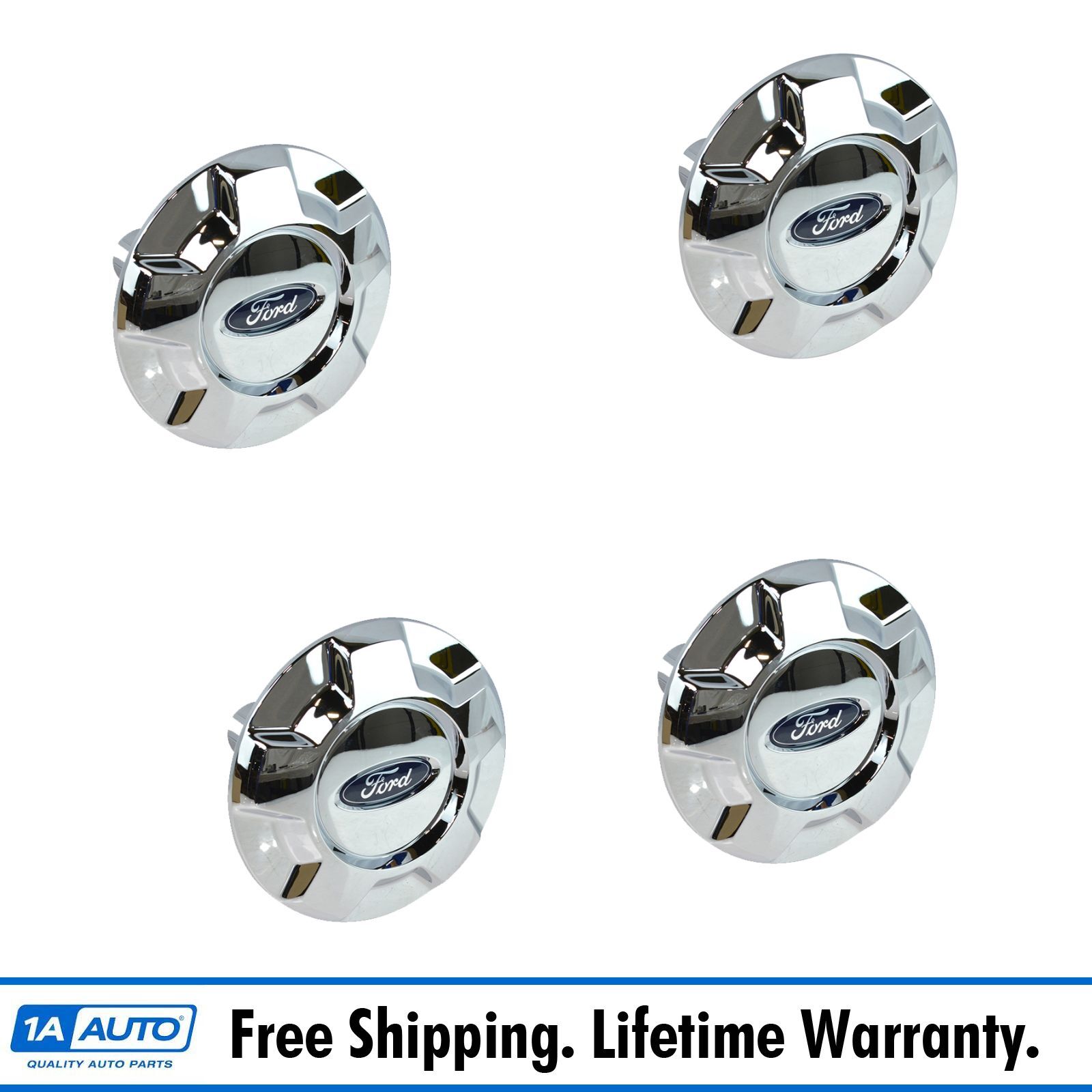 OEM Wheel Hub Center Cap Kit Set of 4 Chrome for Ford F150 17" 5 Spoke