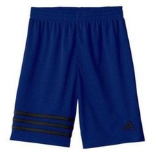 Adidas Athletic Shorts Blue 4 Boys Blue Mesh Defender Elastic Waist Striped