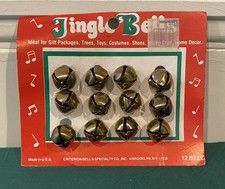 NOS Criterion Jingle Bells 12 Brass Metal Bells Vintage Made in USA Christmas