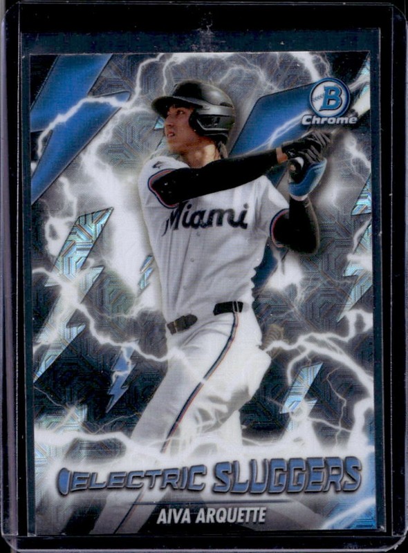 2026 Bowman Mega Box Aiva Arquette Electric Sluggers Chrome Mojo Refractor ES-21