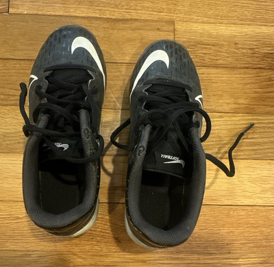 Nike Hyperdiamond 4 Softball Cleats Lace-Up Molded Black/White