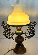 Antike Alaska Lux "Typ Nr.3002917" Tischlampe Vintage Dunkelbraun ca. 66cm Hoch