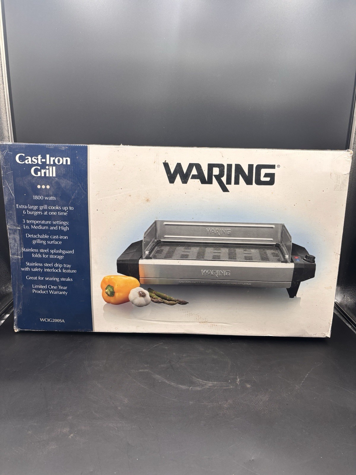 Waring Pro Electric Cast Iron Indoor Grill - WCIG200SA 1800W