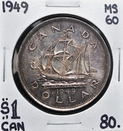 1949 Canada Silver One Dollar - Newfoundland Commemorative