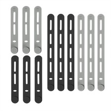 Fishing Rod Straps 12Pcs Silicone Cable Ties Storage Black Gray