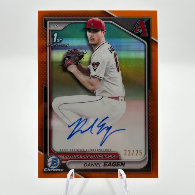 Daniel Eagen 2024 Bowman Draft 1st Autograph True Orange Refractor Auto /25