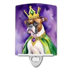 Caroline's Treasures Boxer King Queen Mardi Gras Ceramic Night Light DAC4754CNL