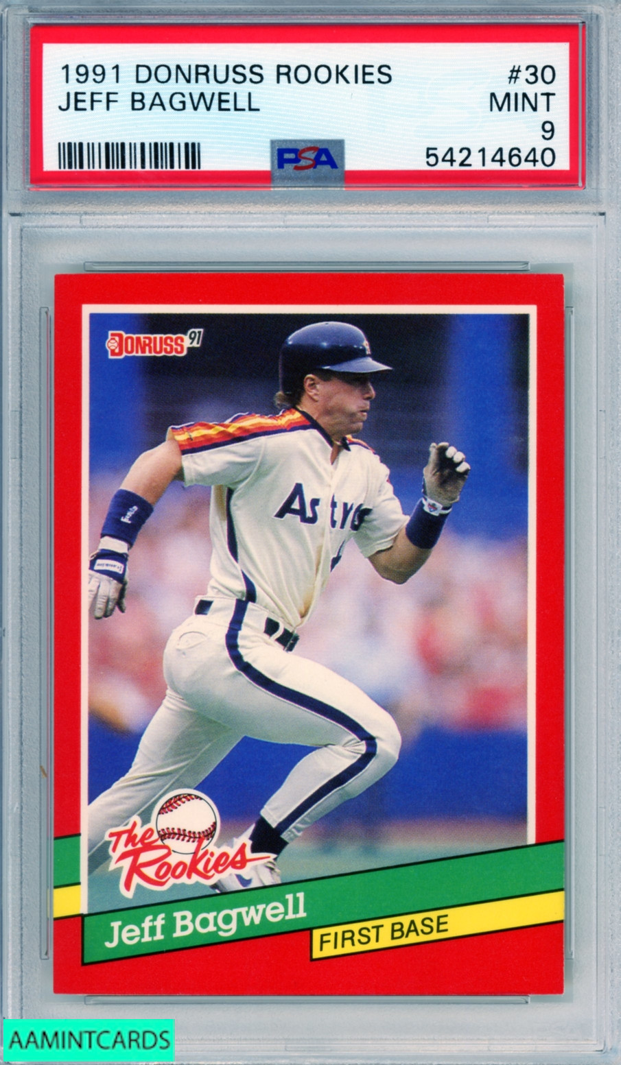 1991 DONRUSS ROOKIES JEFF BAGWELL #30 ROOKIE HOF HOUSTON ASTROS RC PSA 9 MINT