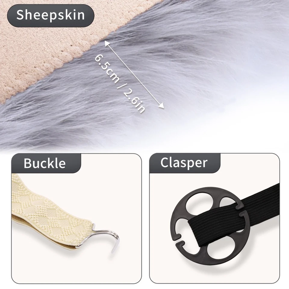 for Aston Martin Full Set Sheepskin Car Seat Cover Non-Slip Soft Front&Back Pad Foto 4 de 4