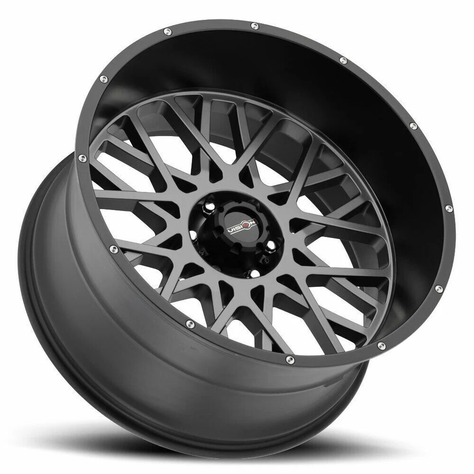 22" Vision 412 Rocker Anthracite Satin Black Lip Wheel 22x12 8x6.5 Rim -51mm - Image 2 of 3