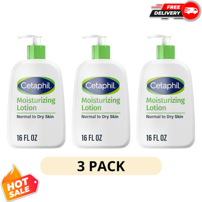 (3 Pack) Cetaphil Moisturizing Lotion Normal to Dry Skin Fragrance Free 16 fl oz