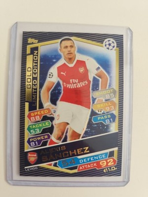 Match Attax 16/17 Alexis Sanchez Gold Arsenal 2016/17 Limited Edition #LEMGG