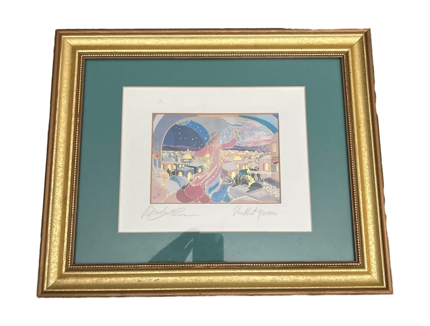 Bracha Lavee Signed Art Print Jerusalem Scenes 14x10 Gold Embossed