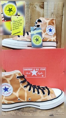 Converse Chuck 70 Hi Glow In The Dark Ginger Snap Giraffe Print Sneaker UK 6,5
