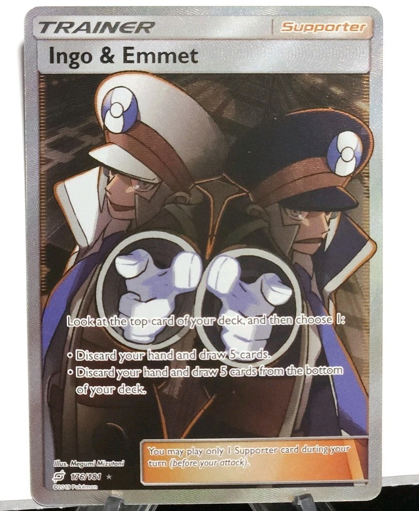 Pokémon Sun & Moon Team Up, Ingo & Emmet #176/181 Full Art Ultra Rare Holo NM