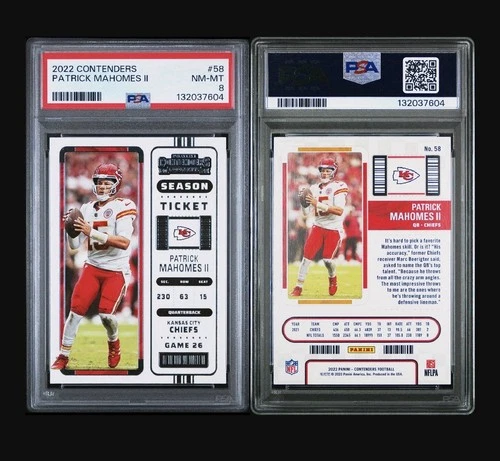 2022 Panini Contenders Patrick Mahomes II #58 PSA 8 NM-MT Season Ticket