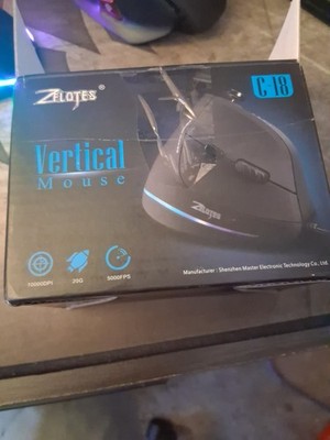 Zelotes C-18 Vertical Wired Gaming Mouse 11 Buttons 10000DPI Labtop PC - Black
