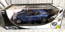 NIB NRFB 1:18 2003 HOT WHEELS FERRARI 612 SCAGLIETTI BLUE METALLIC REPLICA HTF