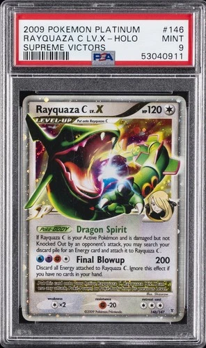 2009 POKEMON PLATINUM SUPREME VICTORS #146 RAYQUAZA C LV.X-HOLO PSA 9