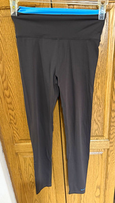P.E Nation Women's Solid Black Blue Ankle Leggings Logo Size M Regular