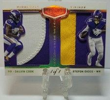 2018 Panini Plates & Patches Double Coverage Dalvin Cook Stefon Diggs Patch 1/1