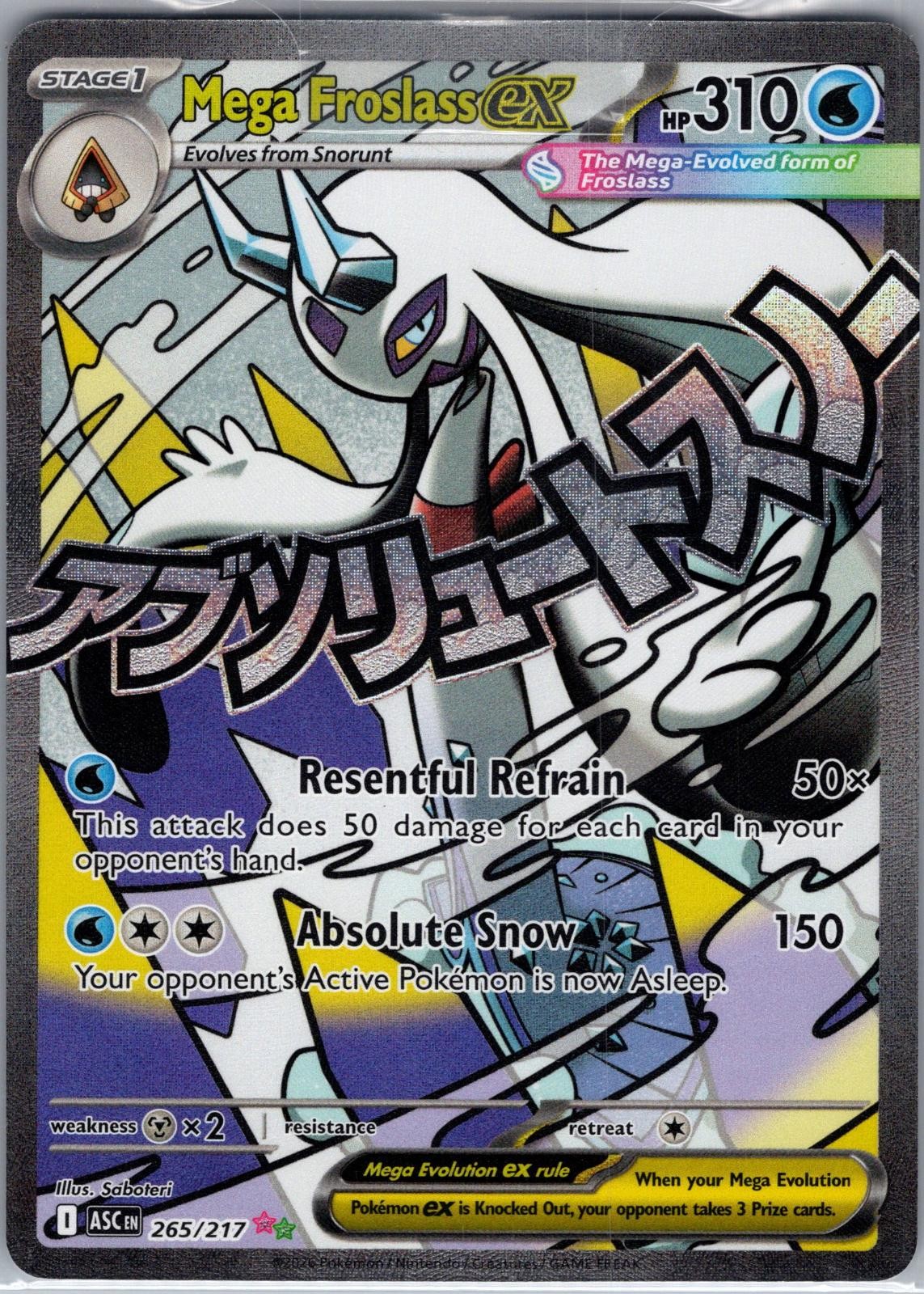 Mega Froslass ex 265/217 Mega Attack Rare Ascended Heroes Pokemon Holo LP