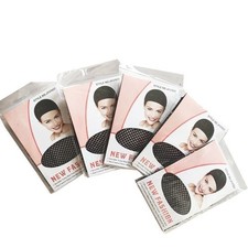 Wig Cap Nylon Stretchy Closed End Hair Mesh Net for Women Long Hair Black 5pcs