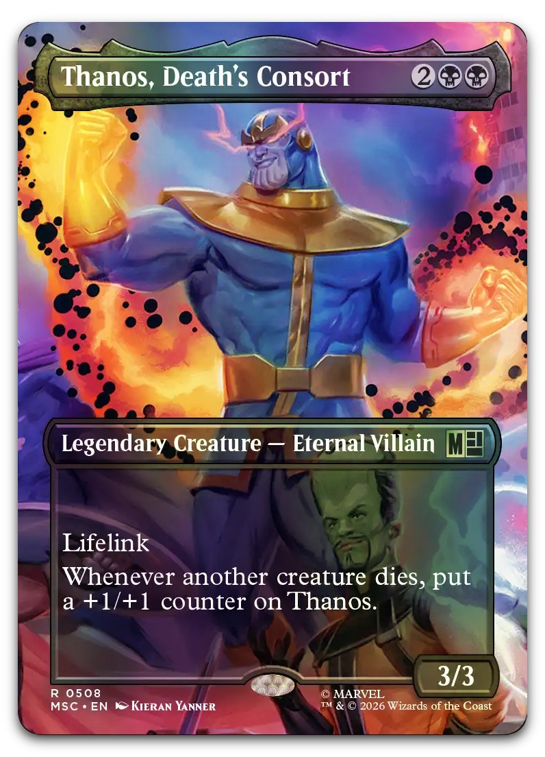 Thanos, Death's Consort (Borderless) (Foil) NM Commander: Marvel Super Heroes