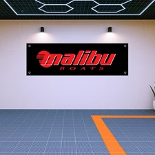 Decoration Malibu Boats Logo Banner Garage Wall Art Fans Gift, 71x24 in
