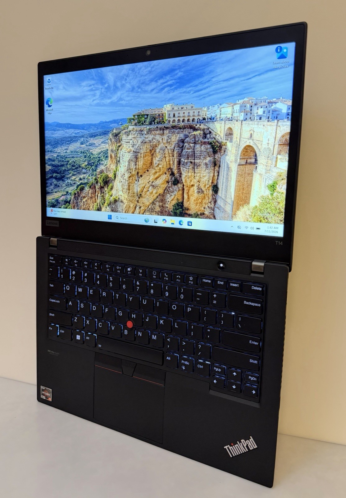 Lenovo ThinkPad T14, 14-Inch Laptop, with AMD Ryzen 5 PRO 5650U, Windows 11 Pro