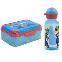 Super Mario Luigi Kinder 2 Teiliges Set Brotdose Trinkflasche 370 Ml