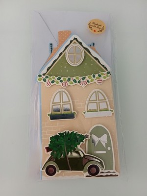 Grußkarte 3 D Aufstellkarte Weihnachten Häuser-Fassaden  (2)