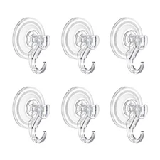 VEVOR Suction Cup Hooks 6 Pack 2.76 x 3.54 x 1.57 inch 10 LBS Max Load Clear Sho