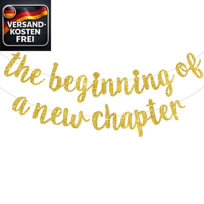 Partybanner ''New Chapter'' Dekoration Geburtstag Abschluss Girlande Gold glänzend