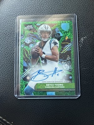 2025 Topps Chrome Cosmic #CCA-BY Bryce Young Green Space Dust On-card Auto #/75